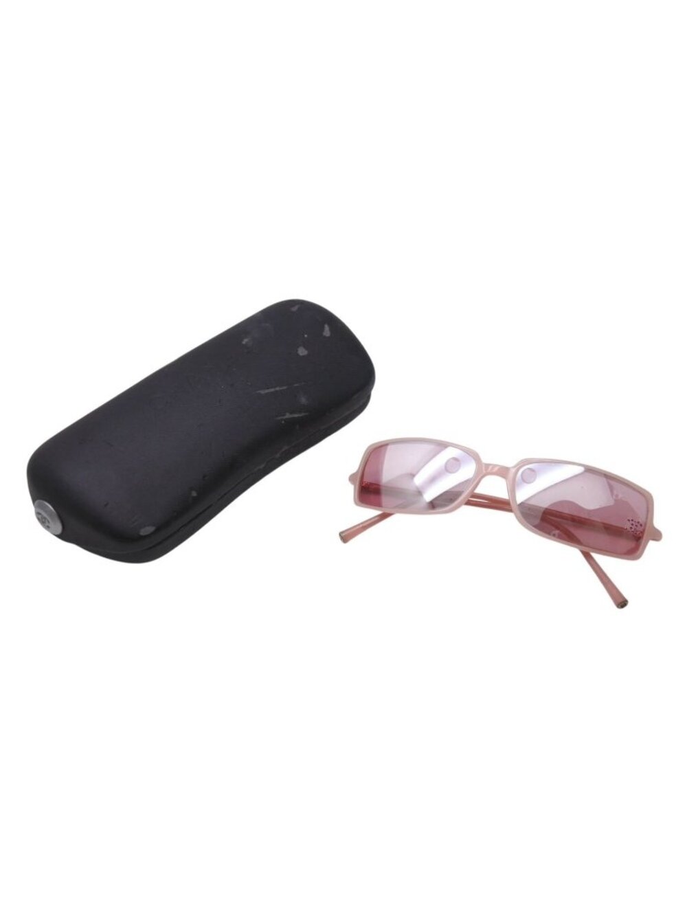 Chanel CC Logo Rhinestone Square Sunglasses Pink Acetate Eyewear